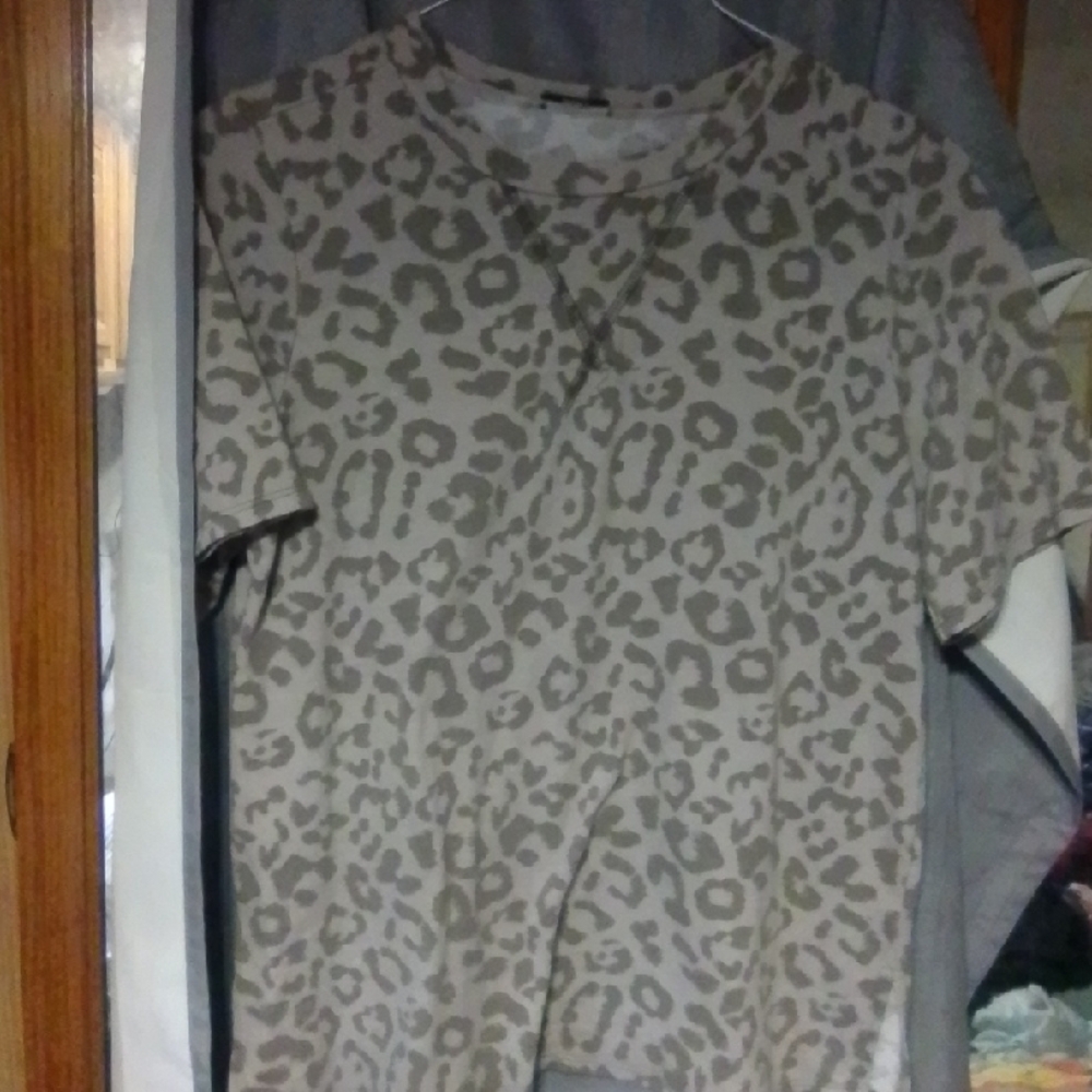 JODIFL Animal Print Top in Beige and Gray